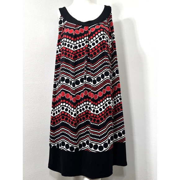 En Focus Women Polka Dot Stripe Sleeveless Dress Aline Sundress Statement 14W - Picture 1 of 7